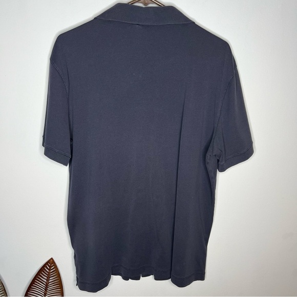 Giorgio Armani Cotton Polo Navy Button Down Shirt - Picture 4 of 8